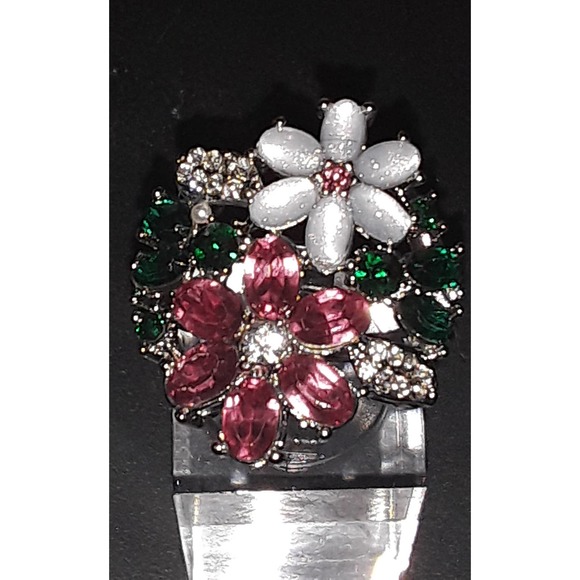 Designers Originals Jewelry - NIB Sz 10 Rubellite Emerald Opal Silver Christmas Cocktail Stmt Ring